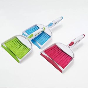 mini broom and dustpan set mini whisk set for desk, housekeeping, office, kitchen, pet nest, etc.,daily cleaning necessity plastic mini dustpan set (gray)