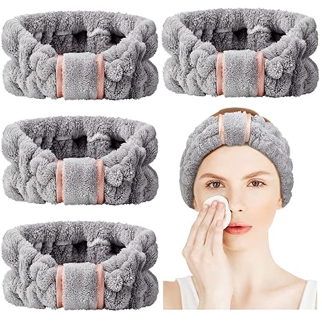 4 pack microfiber headbands spa facial headbands makeup head bands elastic terry cloth head wrap for women girls washing face makeup shower yoga sports(gray) 4 pack microfiber headbands spa facial headbands makeup head bands elastic terry cloth head wrap for women girls washing face makeup shower yoga sports(gray)